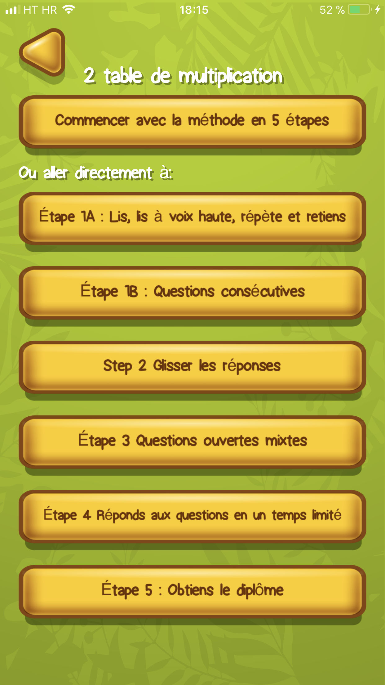 Table de multiplication App Exemple 2