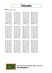 Tabuadas para imprimir e colar no caderno para estudar muito - WBuscas