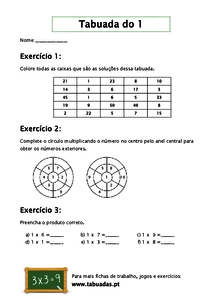 Terceiro Ano Questionários: Tabuada de Multiplicação