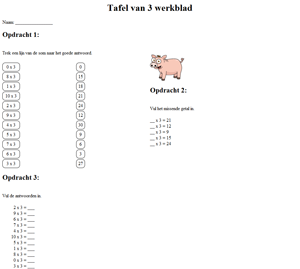 kalkylbladet 3 multiplikationstabell