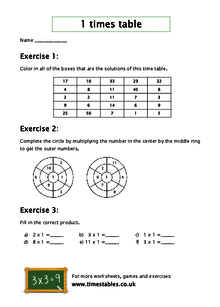 times tables homework booklet