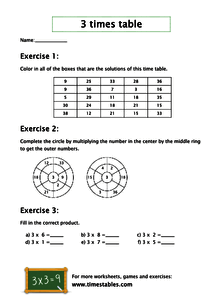 3 Times Table With Games At Timestables Com